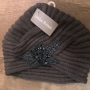 Laila Rowe beaded knit turban hat
